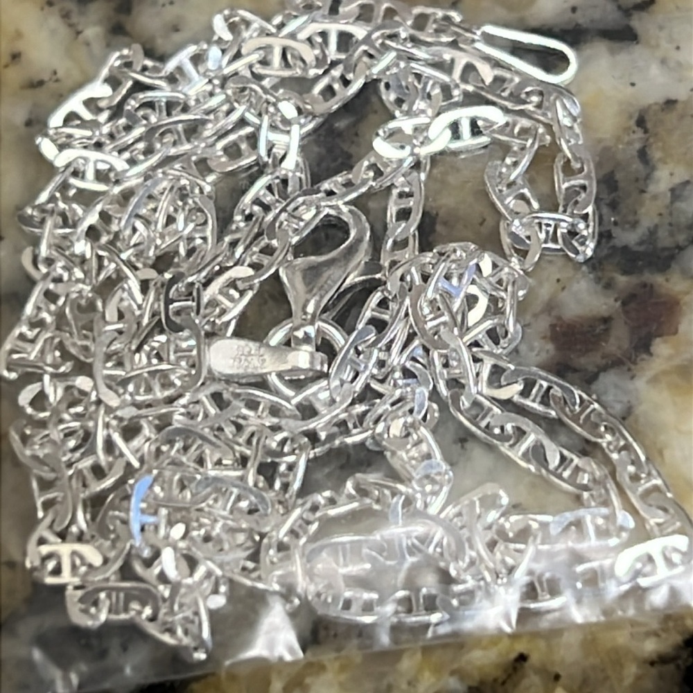 Sterling Silver Italy Chain with Southwestern Inlay Pendant - Picture 4 of 4